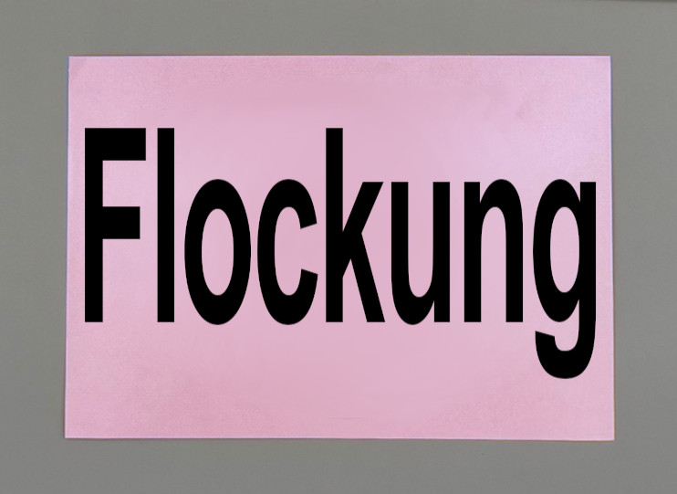 Aufkleber Flockung