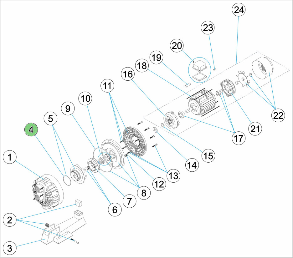 O-Ring Umkehrleitrad Jet Pumpe