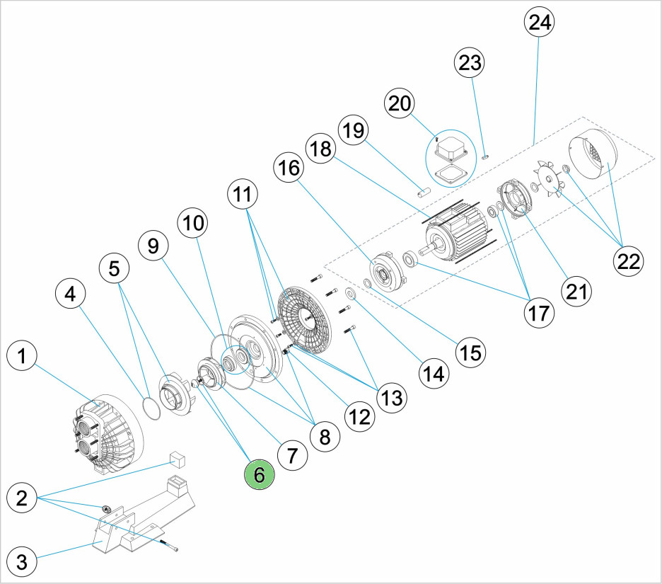 Laufradschraube mit O-Ring Jet Pumpe
